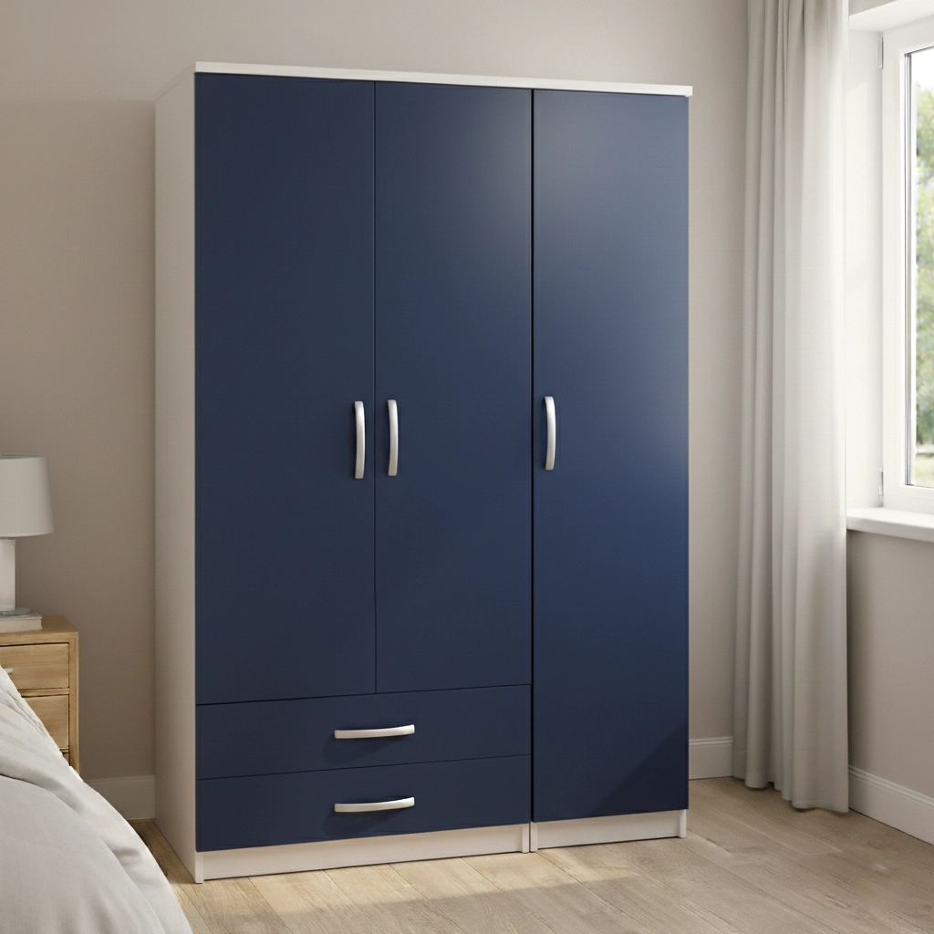 Premium 3 Door Wardrobe with Drawer Storage | Woodere - Image 8