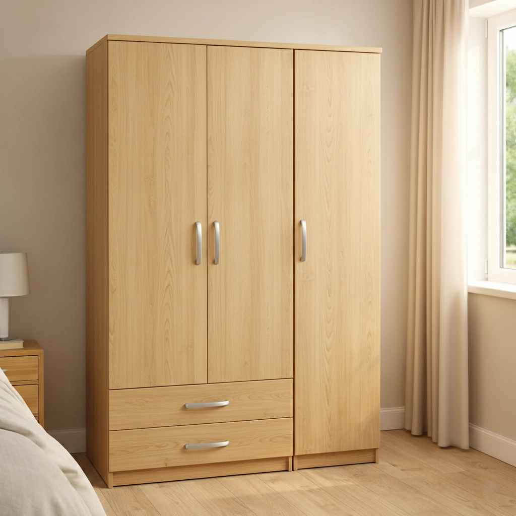 Premium 3 Door Wardrobe with Drawer Storage | Woodere - Image 5