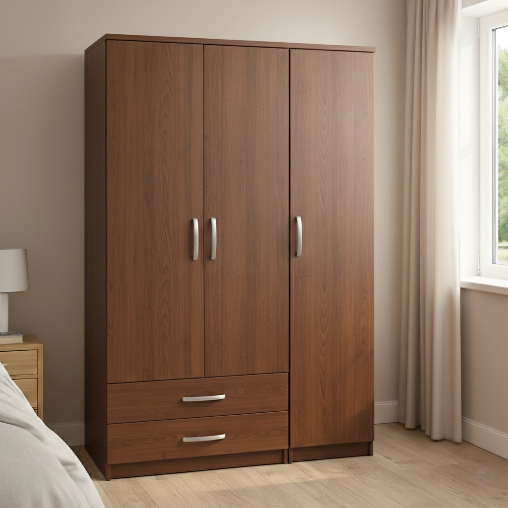 Premium 3 Door Wardrobe with Drawer Storage | Woodere - Image 6