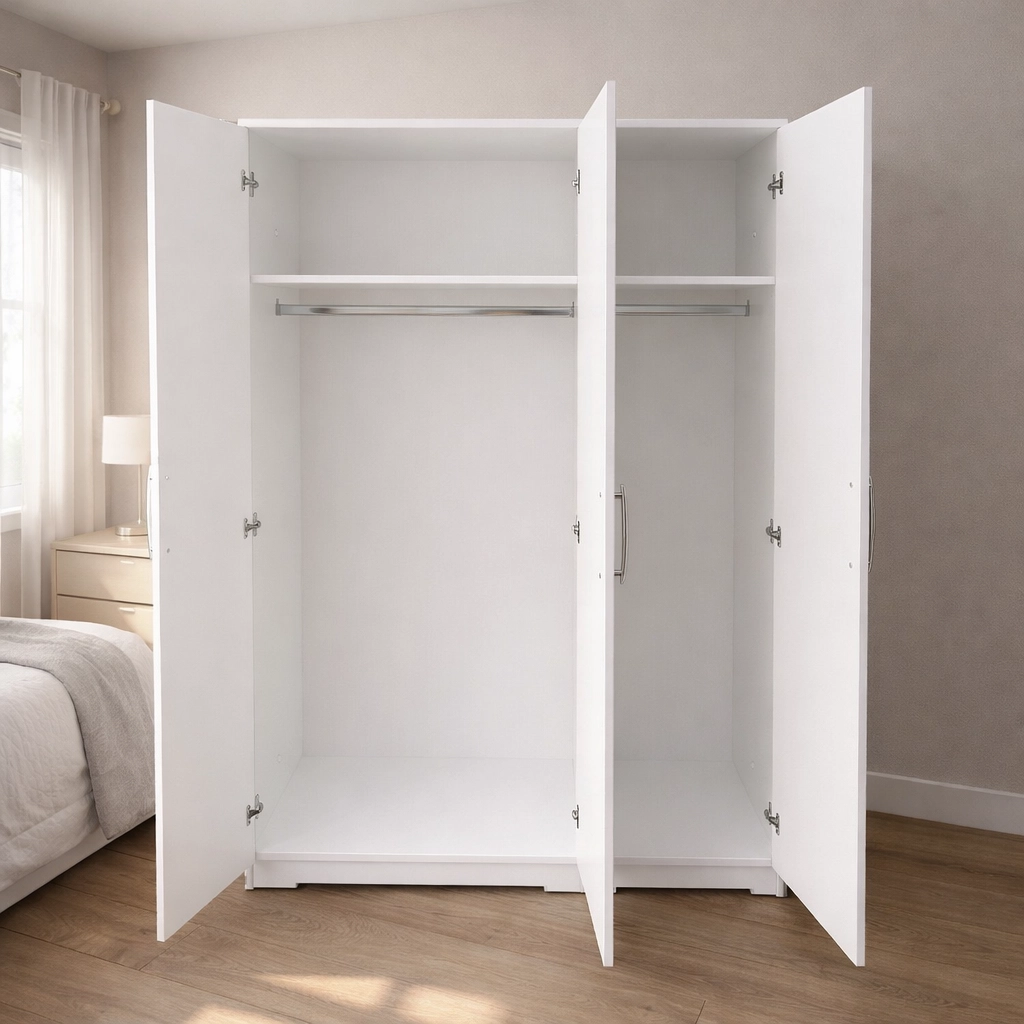 Spacious 3 Door Wardrobe with Mirror | Woodere - Image 9