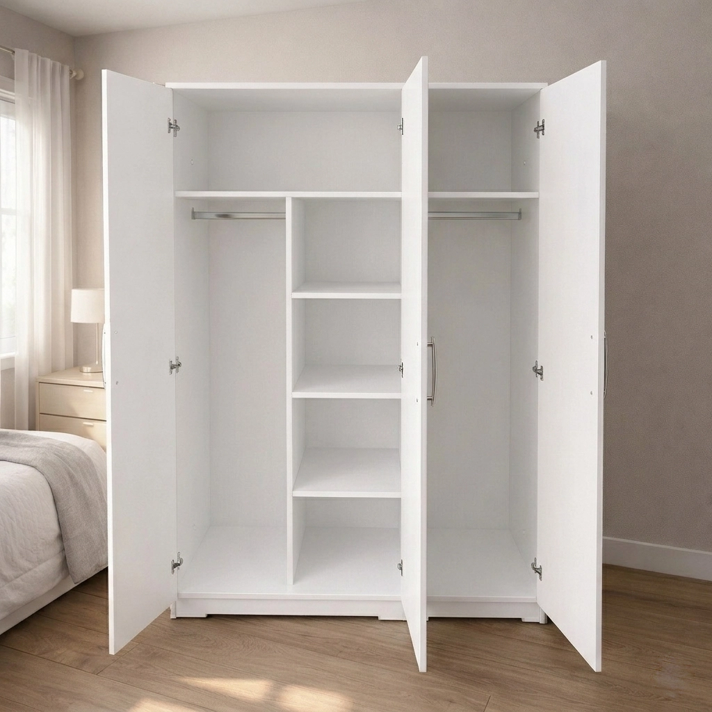 Spacious 3 Door Wardrobe with Mirror | Woodere - Image 11