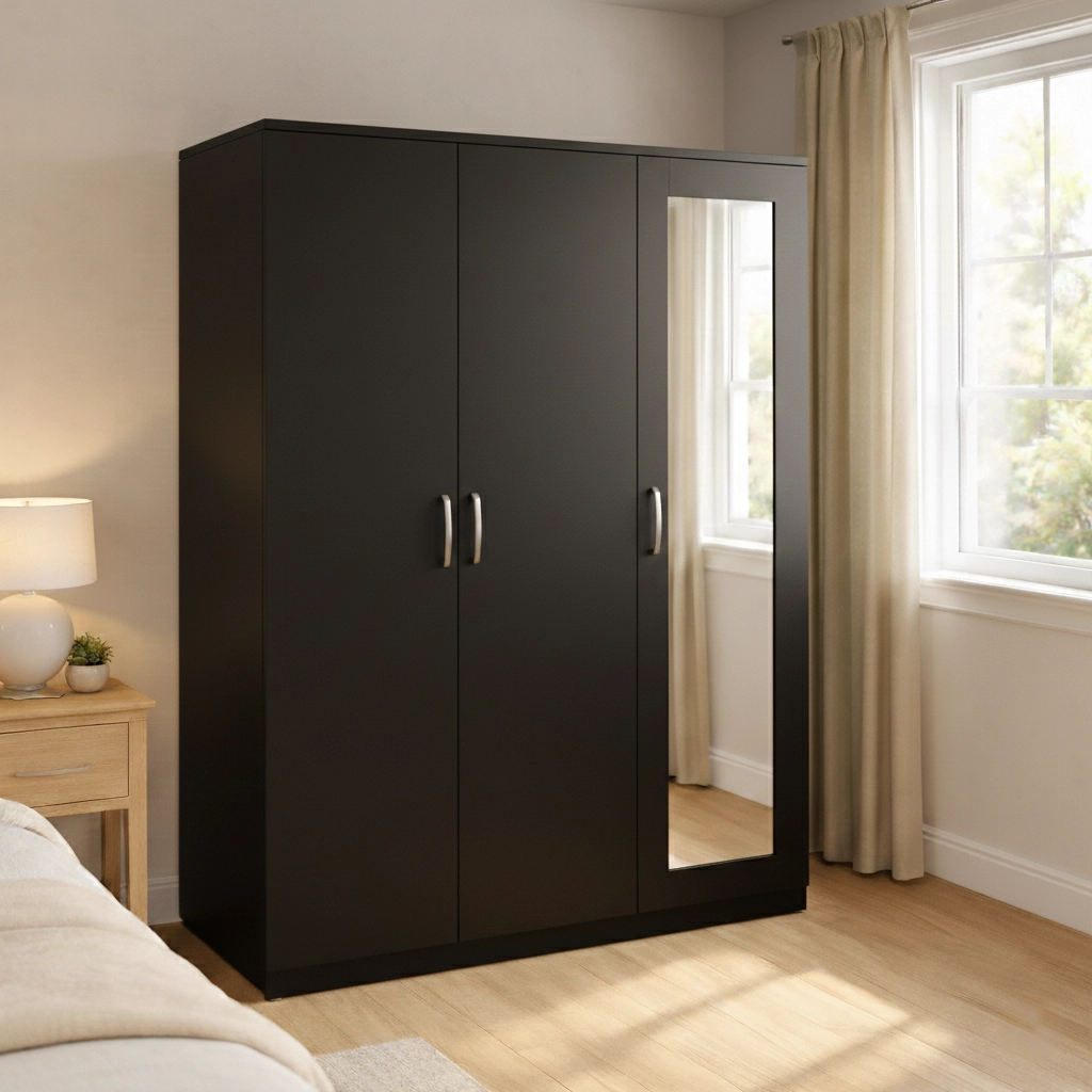 Spacious 3 Door Wardrobe with Mirror | Woodere - Image 3