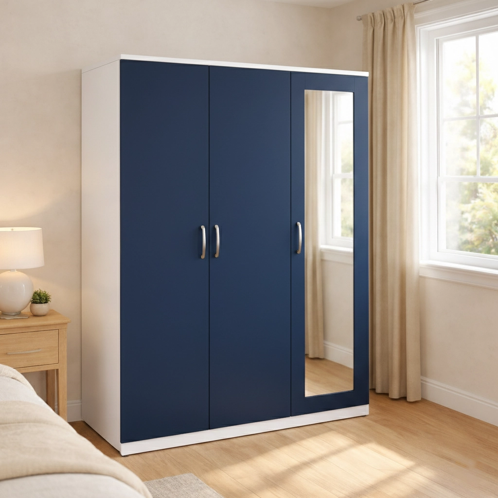 Spacious 3 Door Wardrobe with Mirror | Woodere - Image 8