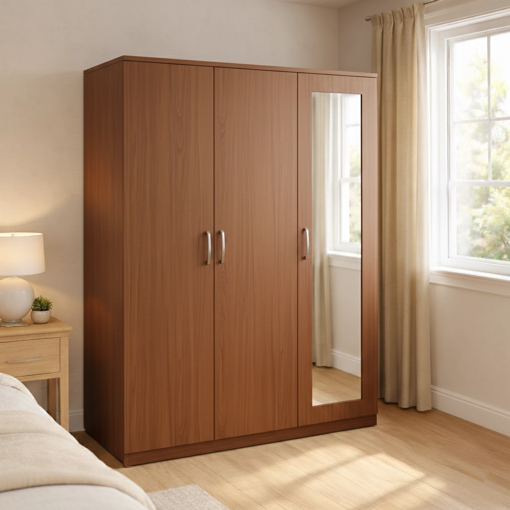 Spacious 3 Door Wardrobe with Mirror | Woodere - Image 6