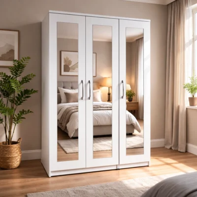 modern 3 door mirrored wardrobe bedroom furniture