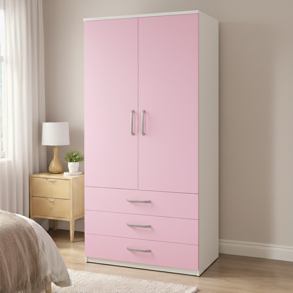 Perfect 2 Door Wardrobe with 3 Drawers – Smart Bedroom Storage Unit | Woodere - Image 7
