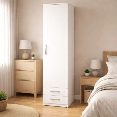 1 Door Wardrobe with Drawers – Modern Bedroom Storage | Woodere